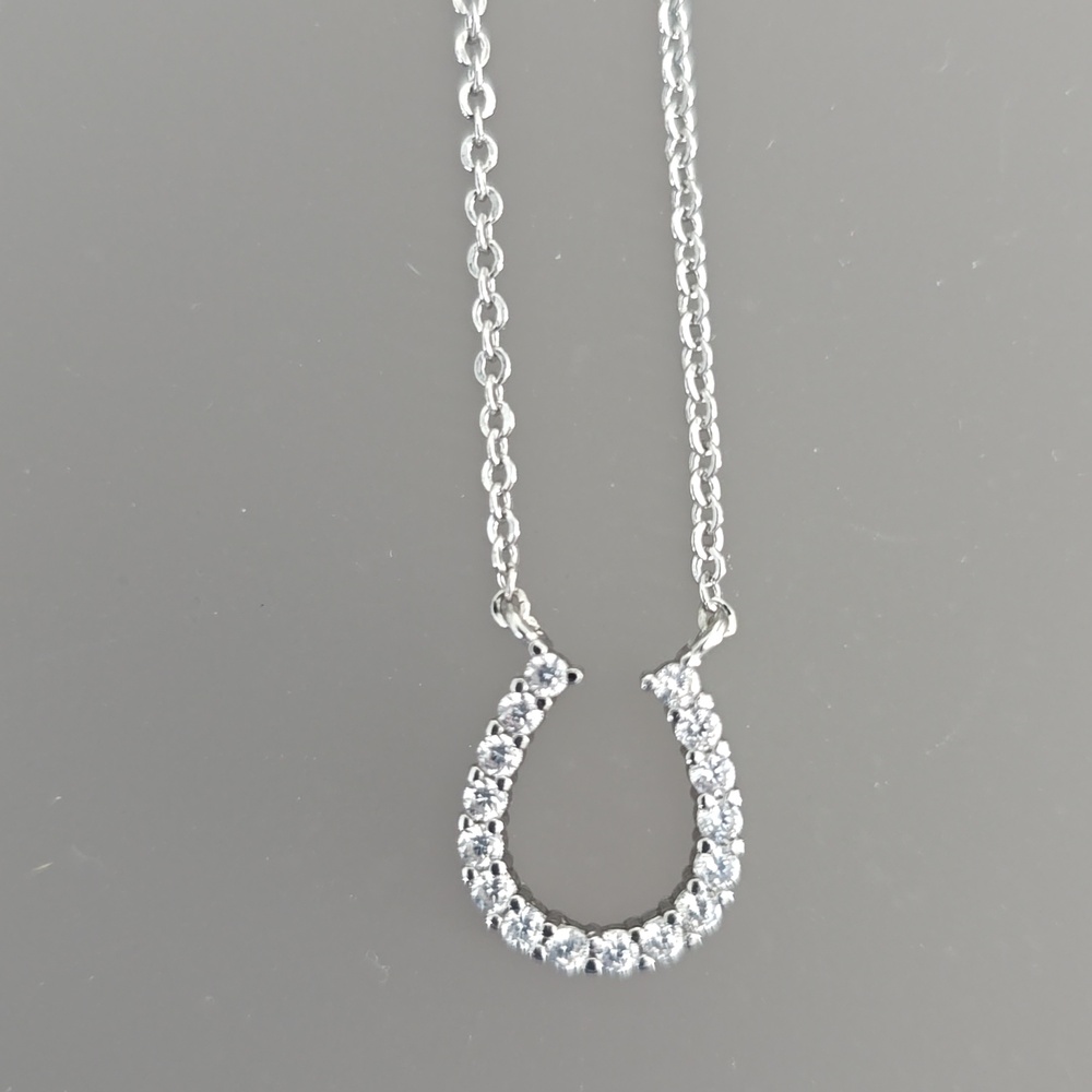 Park Lane Silver Horseshoe CZ Pendant Necklace